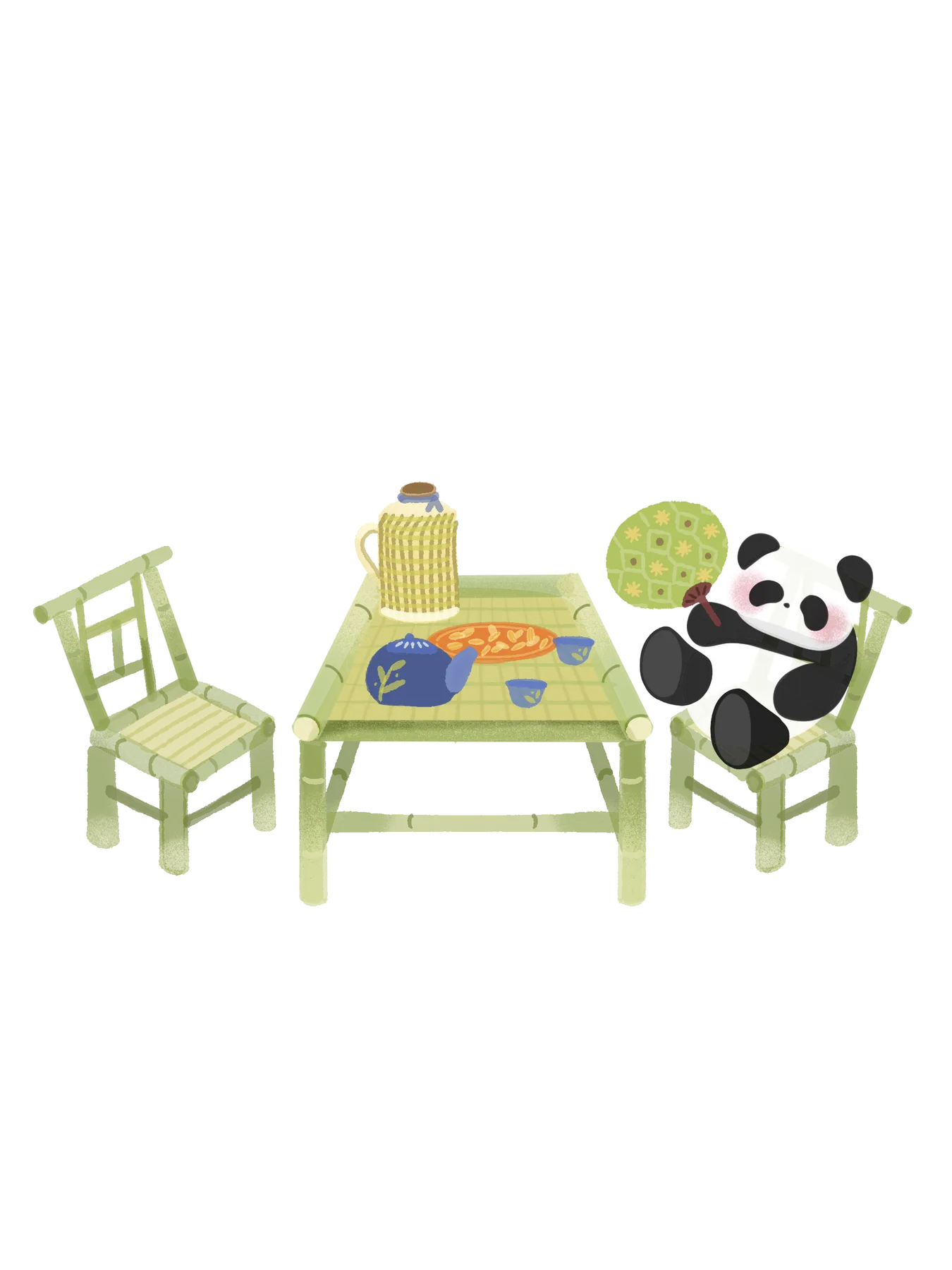 Panda at a bamboo table, the client’s Brand × Heritage object